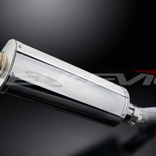 Delkevic 14" Stainless Steel Oval Muffler Slip On - Honda CBR600 F3 1995-1998