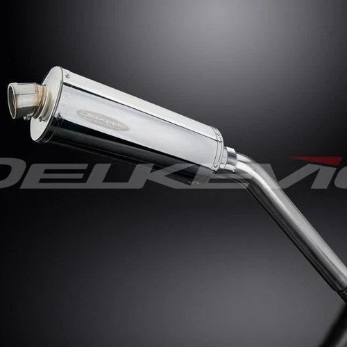 Delkevic 14" Stainless Oval Muffler - Honda Transalp XL600V 1987-1999 Exhaust