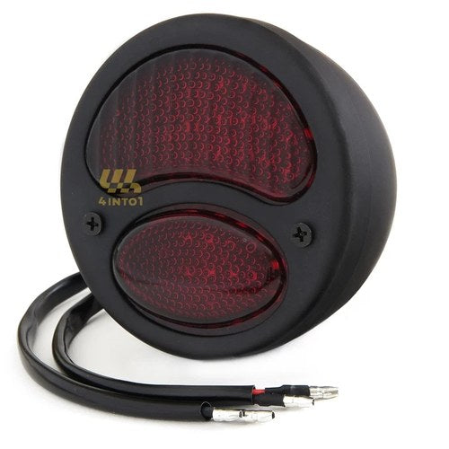 Vintage Model A Duolamp Style 12V LED Tail Light - Black - Universal Cafe Style