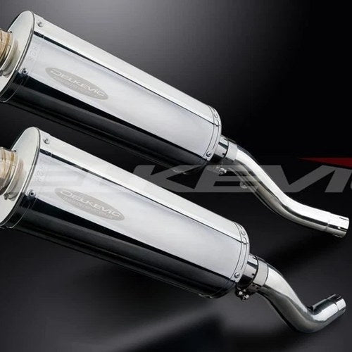 Delkevic 14” Stainless Oval Mufflers - Kawasaki Z1000 2003-2006 Exhaust