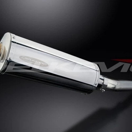 Delkevic 14” Stainless Oval Slip On Muffler - Kawasaki ZX-6R 2003-2004 Exhaust