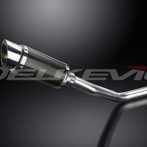 Delkevic 8" Carbon Round Slip On Muffler - Suzuki GSX-R600 2006-2007 Exhaust
