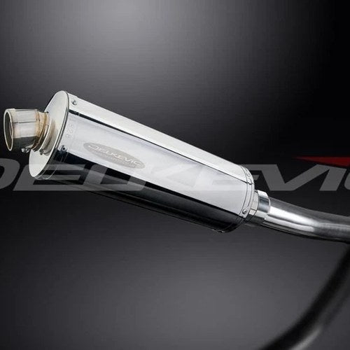 Delkevic 14" Stainless Oval Slip On Muffler - Suzuki GSX-R750 2004-2005 Exhaust