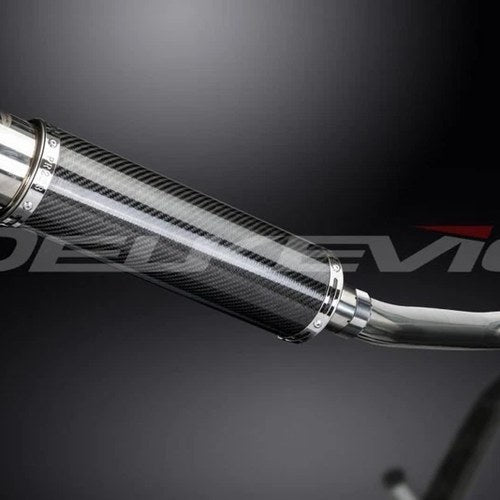 Delkevic 14" Carbon Round Slip On Muffler - Suzuki GS500 E/F 1989-2002 Exhaust