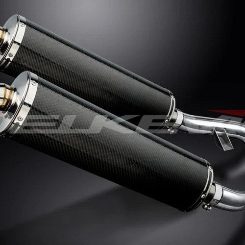 Delkevic 18" Carbon Oval Slip On Mufflers - Yamaha FJR1300 2006-2021 Exhaust