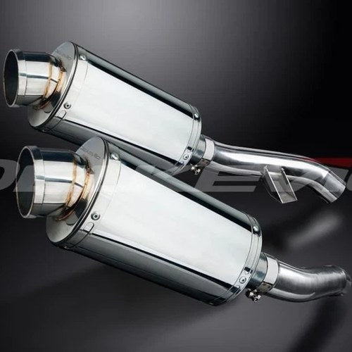 Delkevic 9" Stainless Oval Slip On Mufflers - Yamaha FJR1300 2006-2021 Exhaust