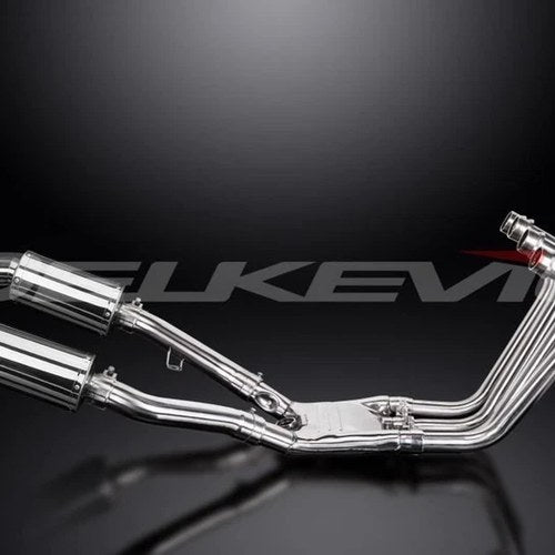 Delkevic Full Exhaust System 9" Stainless Oval Muffler - Yamaha FJ1200 3CV 89-92