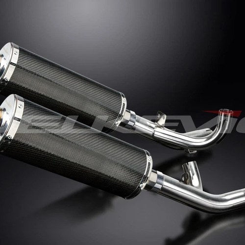 Delkevic 14" Carbon Fiber Oval Stubby Mufflers Yamaha Vmax 1700 - 09-19 Exhaust