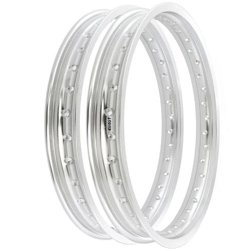 Rising Sun Silver Aluminum Rim Set - Honda CB550F Super Sport 1975 1976 1977