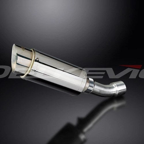 Delkevic 8" Mini Stainless Steel Round Muffler - Ducati Diavel - 11-19 Exhaust