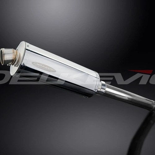 Delkevic 14" Stainless Steel Oval Muffler - Yamaha FZR1000 Exup - 89-95 Exhaust