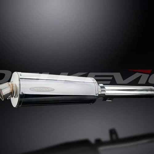 Delkevic 14" Stainless Steel Stubby Oval Muffler - Yamaha SR500 - 78-81 Exhaust