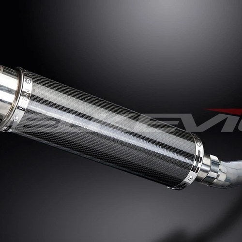Delkevic 14" Carbon Fiber Round Stubby Muffler - Honda CBR600F3 - 95-98 Exhaust