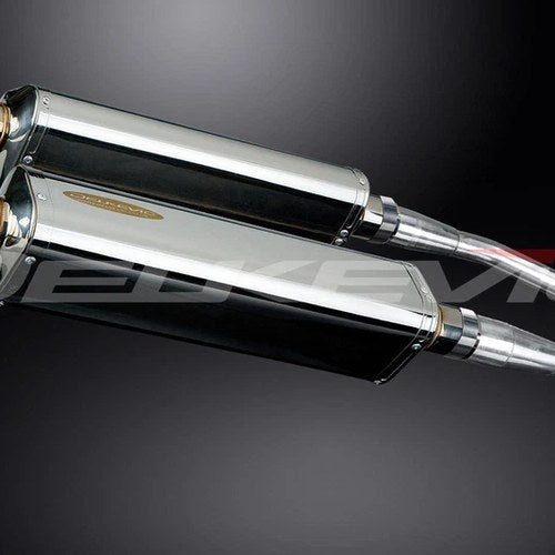 Delkevic 17" Stainless Steel Tri-Oval Mufflers - Honda CB900 - 2002-2007 Exhaust