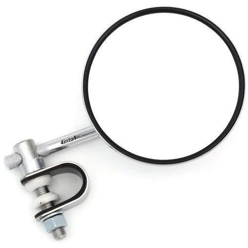 Universal Chrome 4" Clamp-On Mirror - Short Stem Motorcycle ATV - 3/4" 7/8"