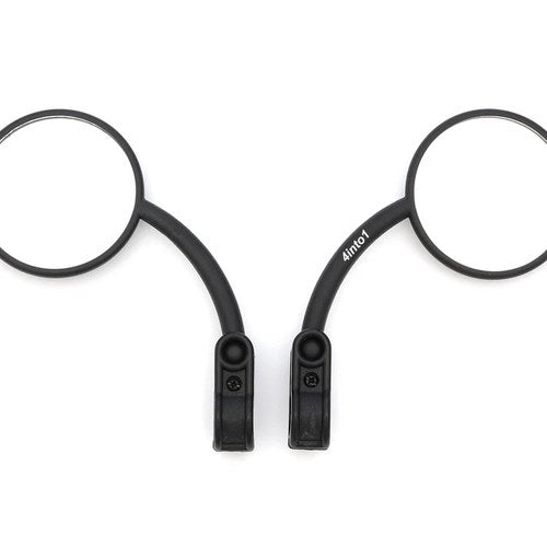 Set of 2 Universal Black 3" Clamp-On Mirrors - 3 1/2" Stem - Suzuki 7/8" Bars