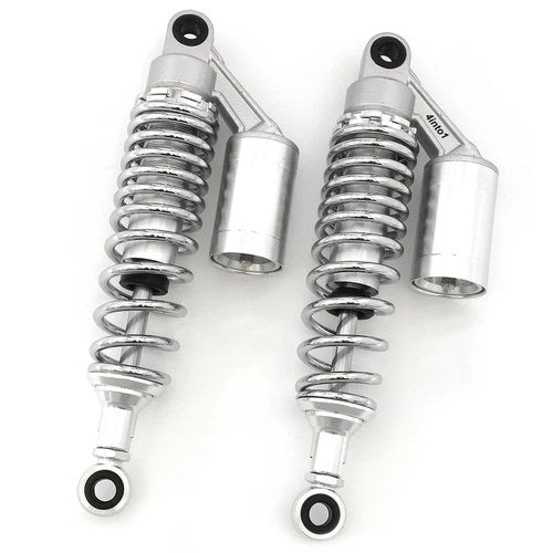 Silver & Chrome Remote Reservoir Shocks - Eye To Eye - 310-320mm for Yamaha