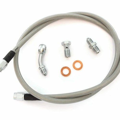 Stainless Steel Brake Line Kit - Clear Single Line - Honda CB350/360/450/550/750