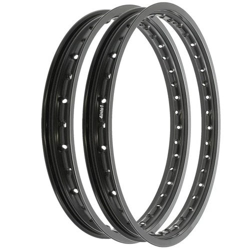 Rising Sun Black Aluminum Rim Set - Honda C110 CA110 Sport Cub 50 - 1960 - 1969