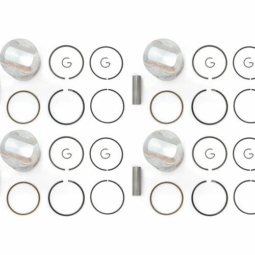 4 Piston Kits - Standard Bore - Honda CB750 CB750F Dohc - Rings Clips & Pins