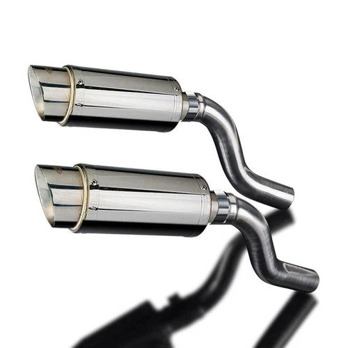Delkevic Mini 8" Stainless Round Mufflers - Kawasaki Ninja 1000 - 14-17 Exhaust