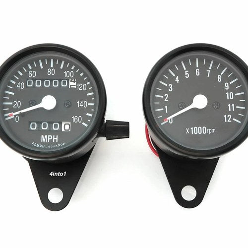Mph Mini Speedometer 2240:60 & Tachometer 1:7 - Black