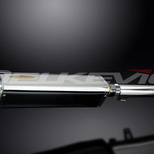 Delkevic 17" Stubby Stainless Tri-Oval Muffler - Yamaha SR400 SR500 Exhaust