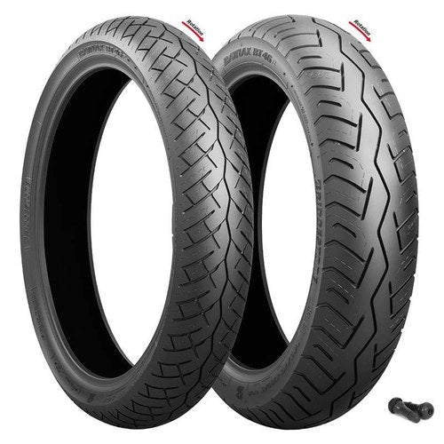 Bridgestone Battlax BT-46 Tire Set with Tires and Valves - Honda CB400T CB450T