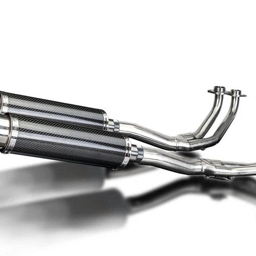 Delkevic Full 4-2 System 14" Carbon Round Exhaust - Honda GL1100 Goldwing 80-83