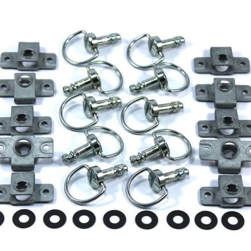 Dzus Fastener Motorcycle Fairing Fairings Fasteners D Ring Bail Handle x10 Kit