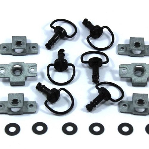 Dzus Fastener Black D Ring Bail Handle Motorcycle Fairing Fasteners x6 Dzus Kit