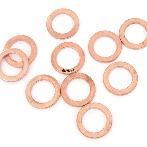 10 Pack - Copper Crush Sealing Banjo Bolt Washers 10mm M10 Brake Fastener Gasket