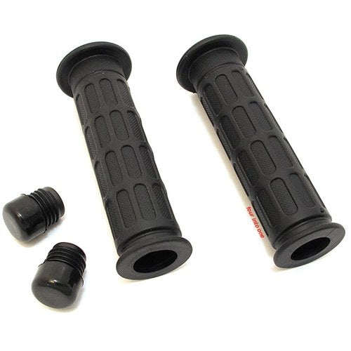 Black Honda Classic OE Style Super Bike 7/8" Grips - Open End - With Plugs Sport