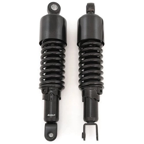 Black Shorty Rear Motorcycle Shocks 290mm 11 3/8" Honda Pair Lower Clevis