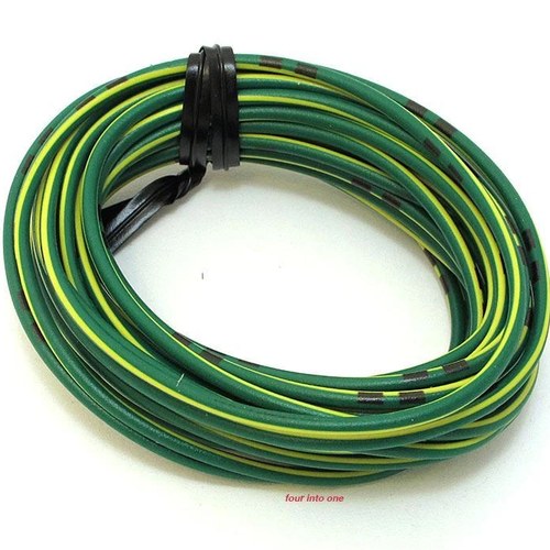 OEM Colored Electrical Wire 18 Gauge - 13' Roll - Green / Yellow Stripe