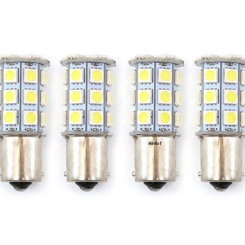 Set of 4 - LED Bulbs - 27 Smd - 1156 - Yellow - RV Camper Car Truck Motorcycle