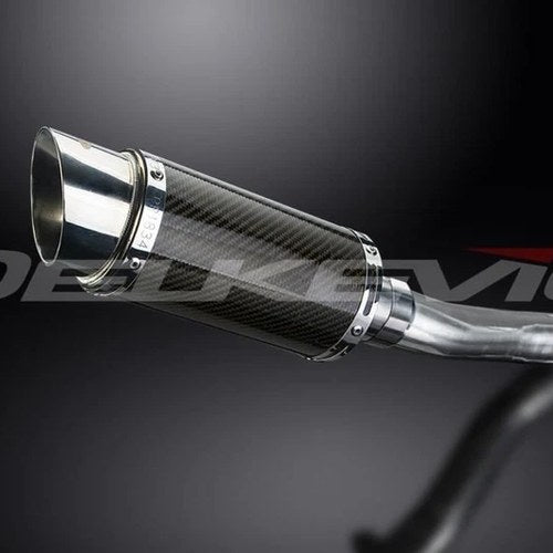 Delkevic 8" Mini Carbon Fiber Round Muffler Slip On - Honda CB500F 2013-2019