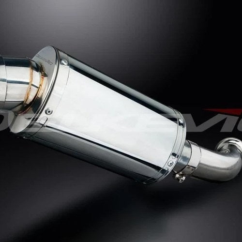 Delkevic 9" Stainless Steel Oval Muffler Slip On - Honda VFR750 1994-1997