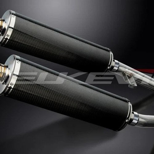 Delkevic 18" Carbon Oval Slip On Mufflers - Kawasaki ZZR1200 2002-2005 Exhaust