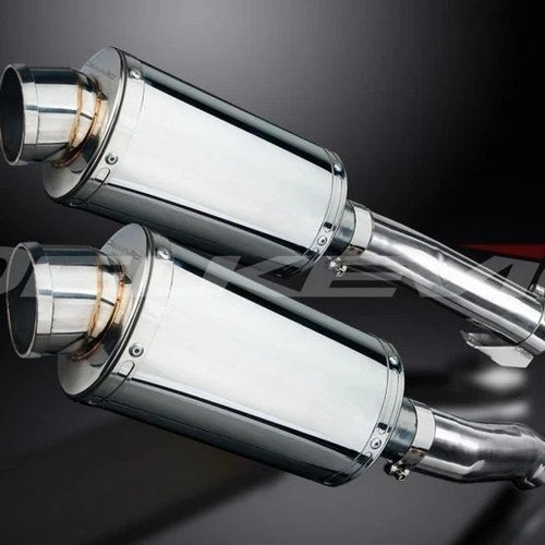 Delkevic 9” Stainless Oval Slip On Mufflers - Kawasaki Z1000 2010-2016 Exhaust