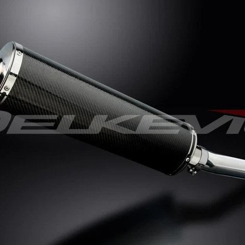 Delkevic 18" Carbon Oval Slip On Muffler - Kawasaki ZX-9R 1994-1997 Exhaust