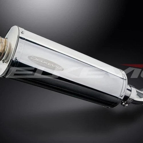 Delkevic 14” Stainless Oval Muffler - Suzuki SV650 2003-2012 Exhaust