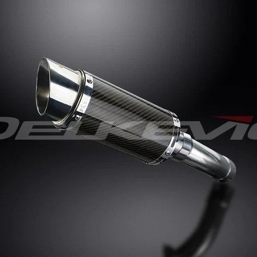 Delkevic 8" Carbon Round Slip On Muffler - Yamaha Fazer 8 FZ8 2010-2015 Exhaust