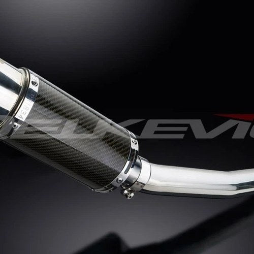 Delkevic 8" Carbon Fiber Round Slip On Muffler - Yamaha YZF-R6 1998-2002 Exhaust