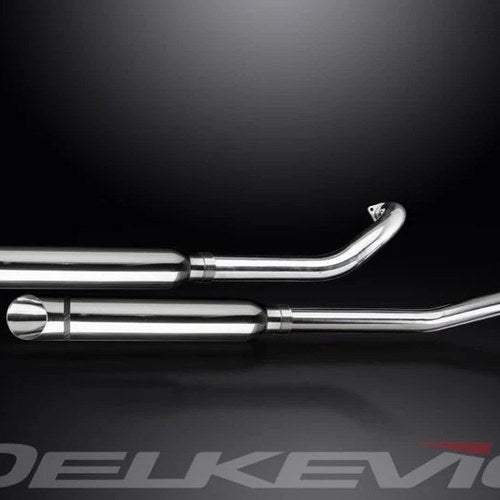 Delkevic Full 2-2 Drag Star Tip 16" Round Stainless Muffler Yamaha XVS650A 04-07