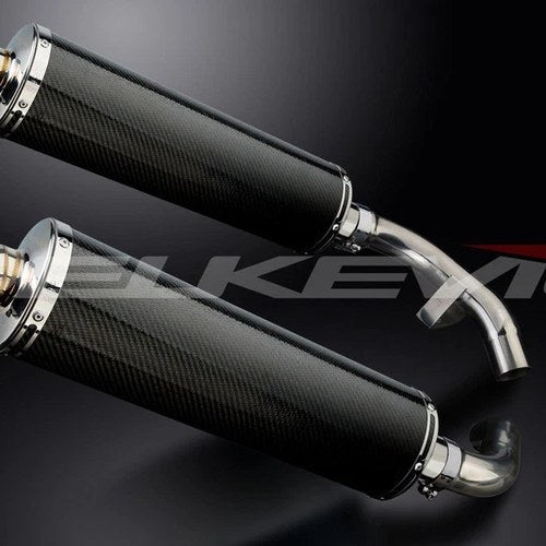 Delkevic 18" Carbon Fiber Oval Mufflers - Honda ST1100 - 1991-2002 Exhaust