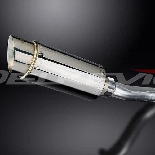 Delkevic 8" Stainless Steel Round Muffler - Honda CB500F - 2013-2018 Exhaust