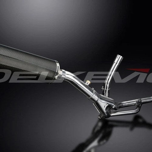 Delkevic 14" Carbon Fiber Oval Muffler - Suzuki DL650 V-Strom - 04-11 Exhaust