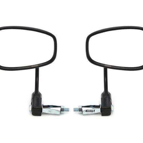 Set of 2 Universal Bar End Mirrors Black Cafe Racer Motorcycle 7/8" Bars Folding