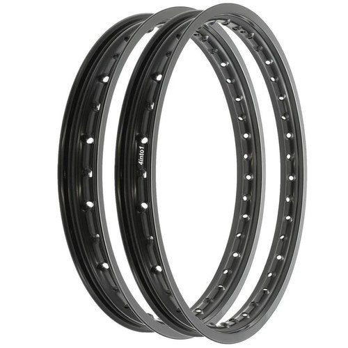Rising Sun Black Aluminum Rim Set - Honda S65 Sport 65 - 1965 - 1969